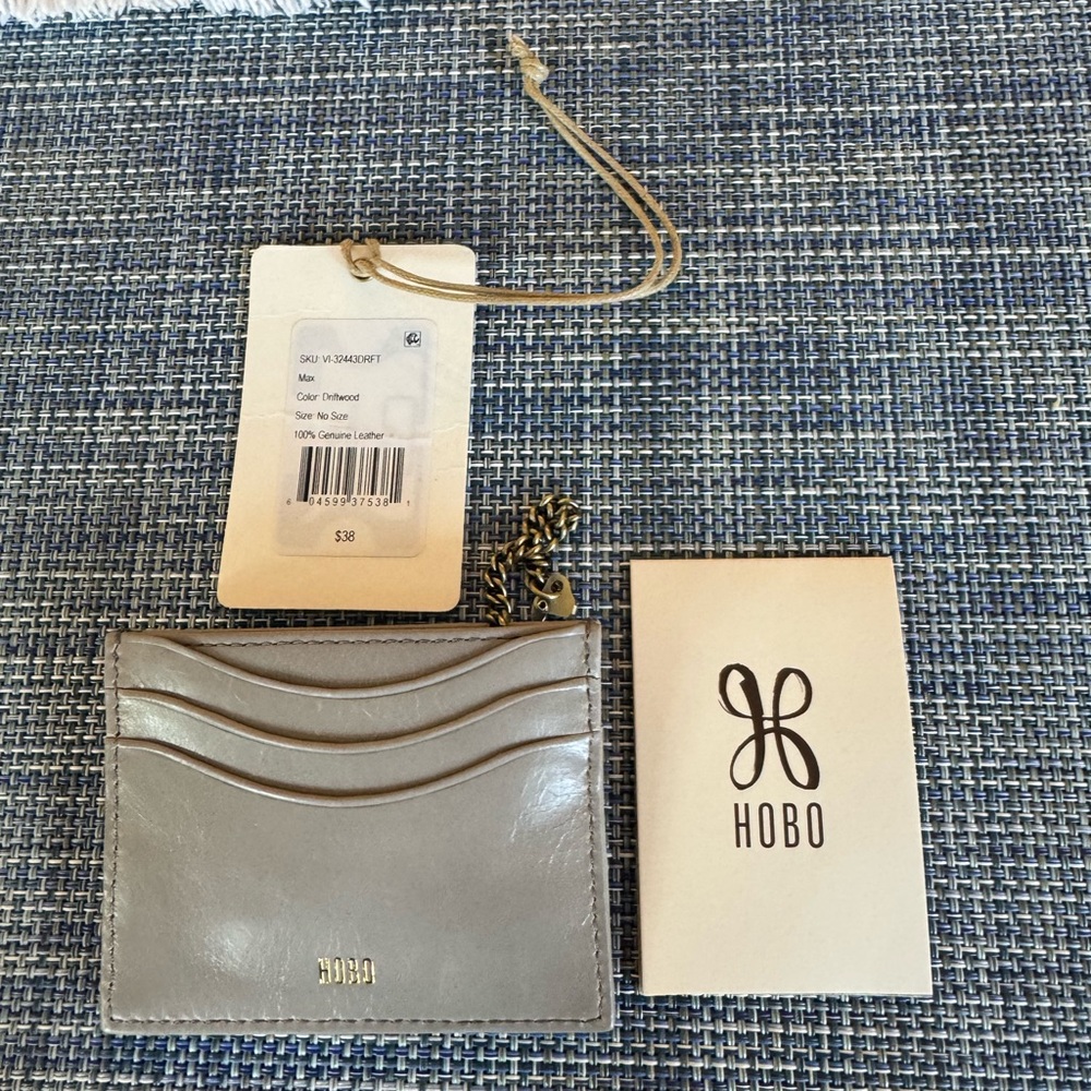 Hobo Gray Leather Card Holder